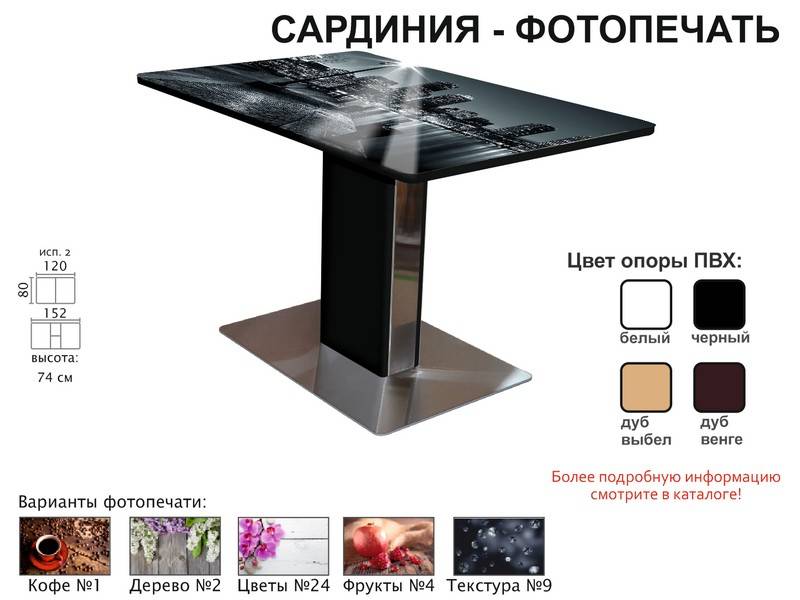 стол обеденный сардиния фотопечать в Перми