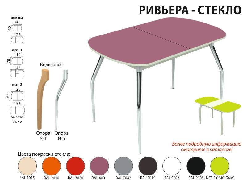 стол обеденный ривьера стекло в Перми