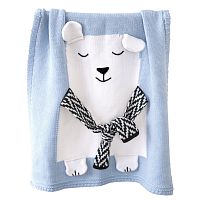 плед мишка 60*120 св.голубой+белый в Перми