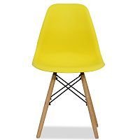 стул деревянный pc-015 желтый ножки дерево (eames style) в Перми