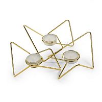набор подсвечников золотых металлических для чайных свечей tri-angular loop, 7 см, 3 штуки в Перми