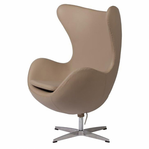 кресло egg chair кожа темно-бежевое в Перми