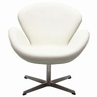 кресло swan chair экокожа белое в Перми