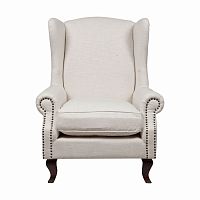 кресло мягкое с ушами белое collins wingback chair в Перми