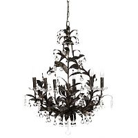 люстра 19th c. rococo iron & smoke crystal round чёрная в Перми