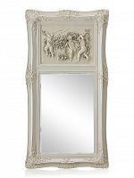 зеркало настенное прямоугольное в высокой белой раме францини distressed chalk white в Перми