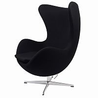 кресло arne jacobsen style egg chair черное в Перми