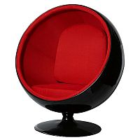 кресло eero ball chair черно-красное в Перми