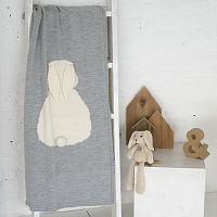 плед зайка 60*90 св.серый меланж+суровый в Перми