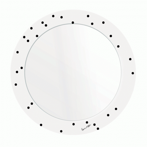 зеркало с рисунком белое круглое черные точки pois в Перми
