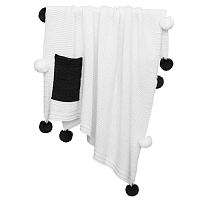 плед pompon 90х90 белый+антрацит/белый+антрацит в Перми