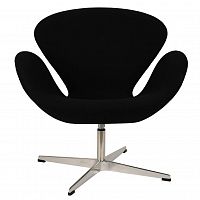 кресло arne jacobsen style swan chair черная шерсть в Перми