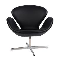 кресло arne jacobsen style swan chair черное в Перми