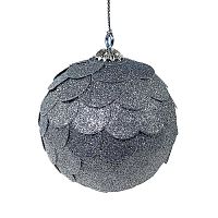 шар новогодний серебряный с блестящими чешуйками paper ball, 10 см в Перми
