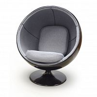 кресло ball chair черно-серое в Перми