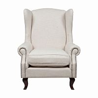 кресло collins wingback chair кремовая ткань в Перми