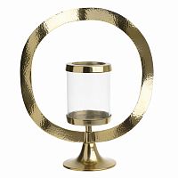 подсвечник золотой декоративный со стеклом круг gold circle, 38 см в Перми