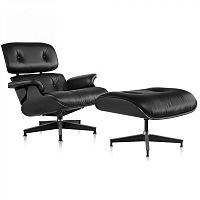 кресло eames style lounge chair черное в Перми