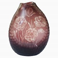 ваза стеклянная bordo (бело-бордовая) в Перми