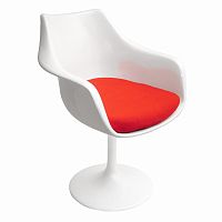 кресло tulip armchair бело-красное шерсть в Перми