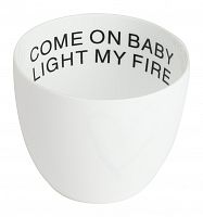 подсвечник белый фарфоровый с надписью внутри come on baby light my fire, 6,5 см в Перми