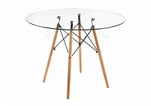 стол стеклянный nixon (eames style) натуральное дерево в Перми