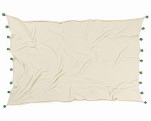 плед бежевый с зелеными помпонами в Перми