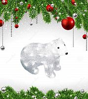 фигурка светодиодная «белый медведь-4» 25x31см (11037) uld-m3125-040/sta в Перми