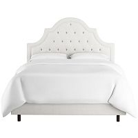 кровать двуспальная 180х200 белая с каретной стяжкой harvey tufted white в Перми