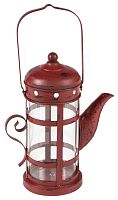 подсвечник-фонарь красный в виде чайника с ручкой old kettle, 27 см в Перми
