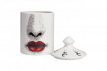 подсвечник белый с крышкой желтые губы пьеро форназетти bacio candle red, 33 см в Перми