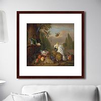 картина: a cockatoo, a parrot, a jay and other birds, 1715г. в Перми