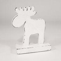 украшение новогоднее на подставке олень белый white reindeer, 15х11х5 см в Перми