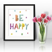 постер be happy а4 в Перми