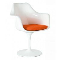 кресло tulip armchair бело-оранжевое шерсть в Перми