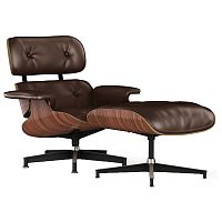 кресло lounge chair & ottoman коричневое в Перми