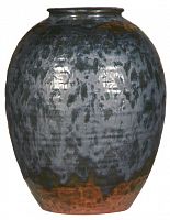 ваза керамическая объемная 32 см antiqued черная с рисунком в Перми