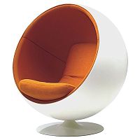 кресло eero ball chair бело-оранжевое в Перми