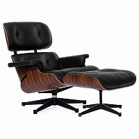 кресло eames style lounge chair & ottoman черное в Перми