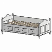 кровать-кушетка 90х190 с ящиками белая нордик в Перми