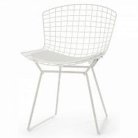 стул bertoia side кожаный standart белый в Перми