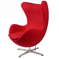 кресло arne jacobsen style egg chair красная шерсть в Перми