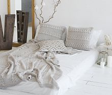 комплект плед с косами (180*220) и 2 наволочки (50*50) лён в Перми