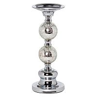 подсвечник серебряный фигурный с кракелюром, 26 см в Перми