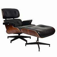 кресло eames style lounge chairчерное с коричневым в Перми