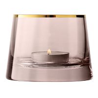 подсвечник стеклянный коричневый с золотым ободком для чайной свечи light, 6,6 см в Перми