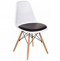 стул деревянный pc-011 белый / черный (eames style) в Перми