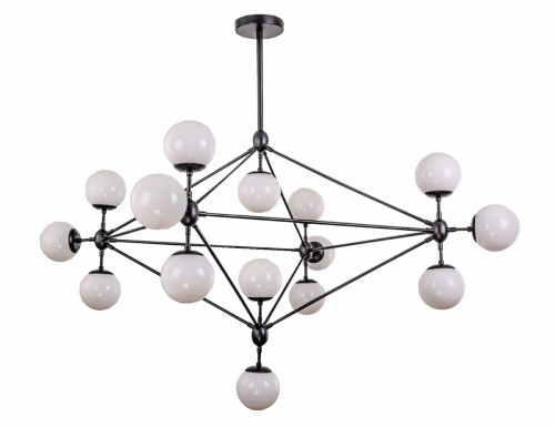 люстра modo 15 black+white черная, белые плафоны в Перми