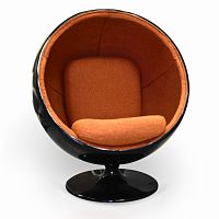 кресло ball chair черно-коричневое в Перми