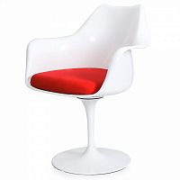 стул eero saarinen style tulip armchair красная подушка в Перми